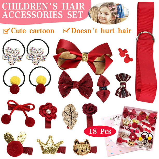 Girls Baby Hair Clip Set Cute Cartoon Bow Headdress Children Anti Slip Barrettes